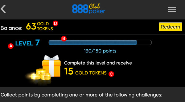 How to view your 888poker Club status