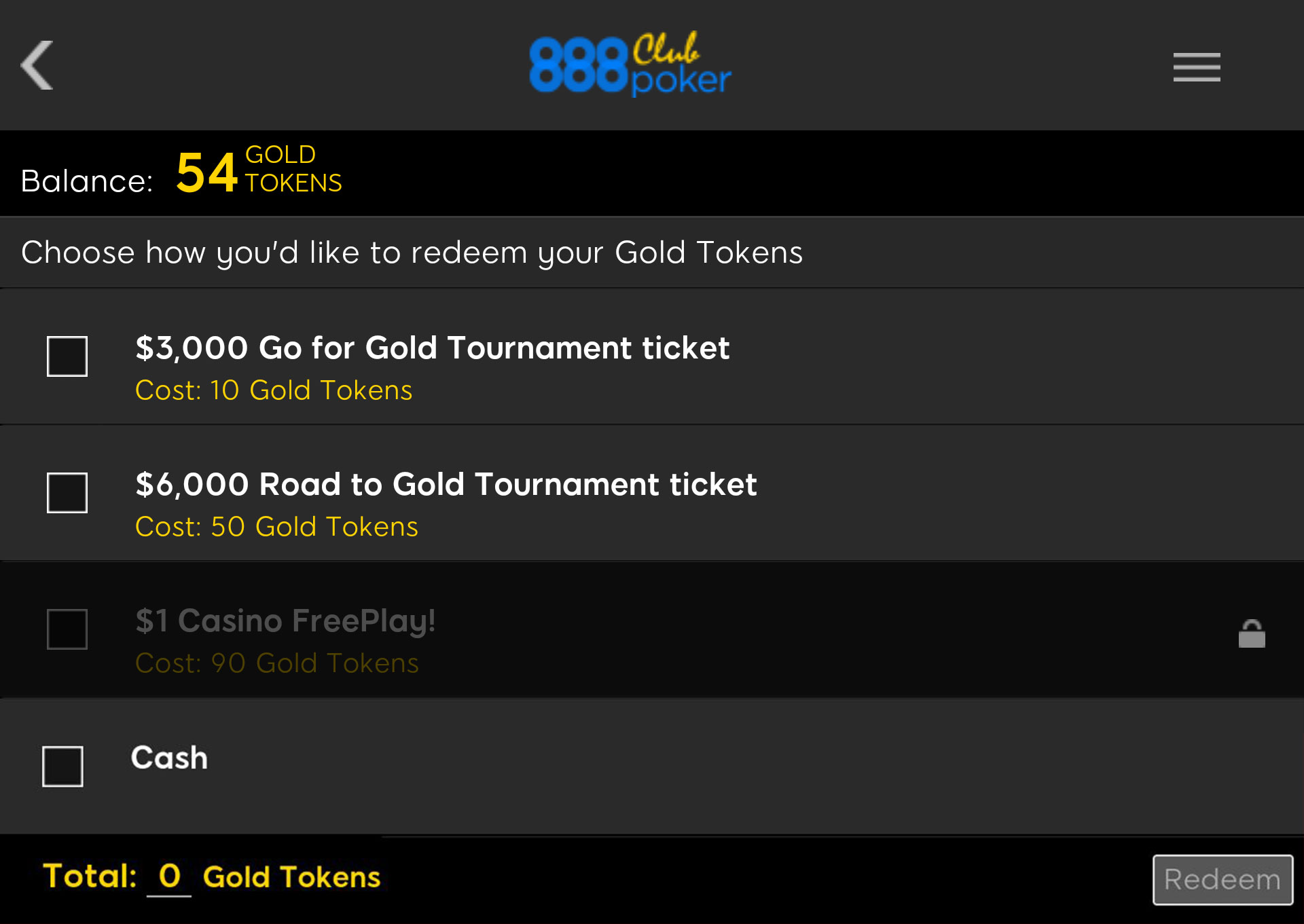 How to redeem your Gold Tokens for prizes